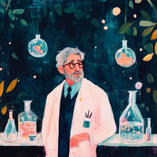 Scale Joke style, Midjourney V6.1: editorial illustration for popular scientific magazine cover