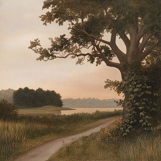 Geodreamorph style, Midjourney V6.1: realistic landscape photograph of quiet dawn