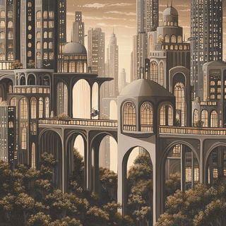 Animeglo style, Midjourney V6.1: megacity with futuristic bioarchitecture