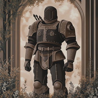 Animeglo style, Midjourney V6.1: concept art character design of retropunk steam knight