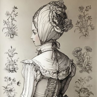 Pastelwood style, Midjourney V6.1: haute-couture fashion outfit