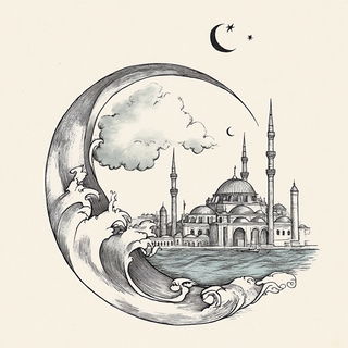 Pastelwood style, Midjourney V6.1: bold minimalist logo design for Istanbul city municipal services