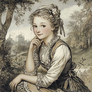 Pastelwood style, Midjourney V6.1: classical 18th-century oil painting