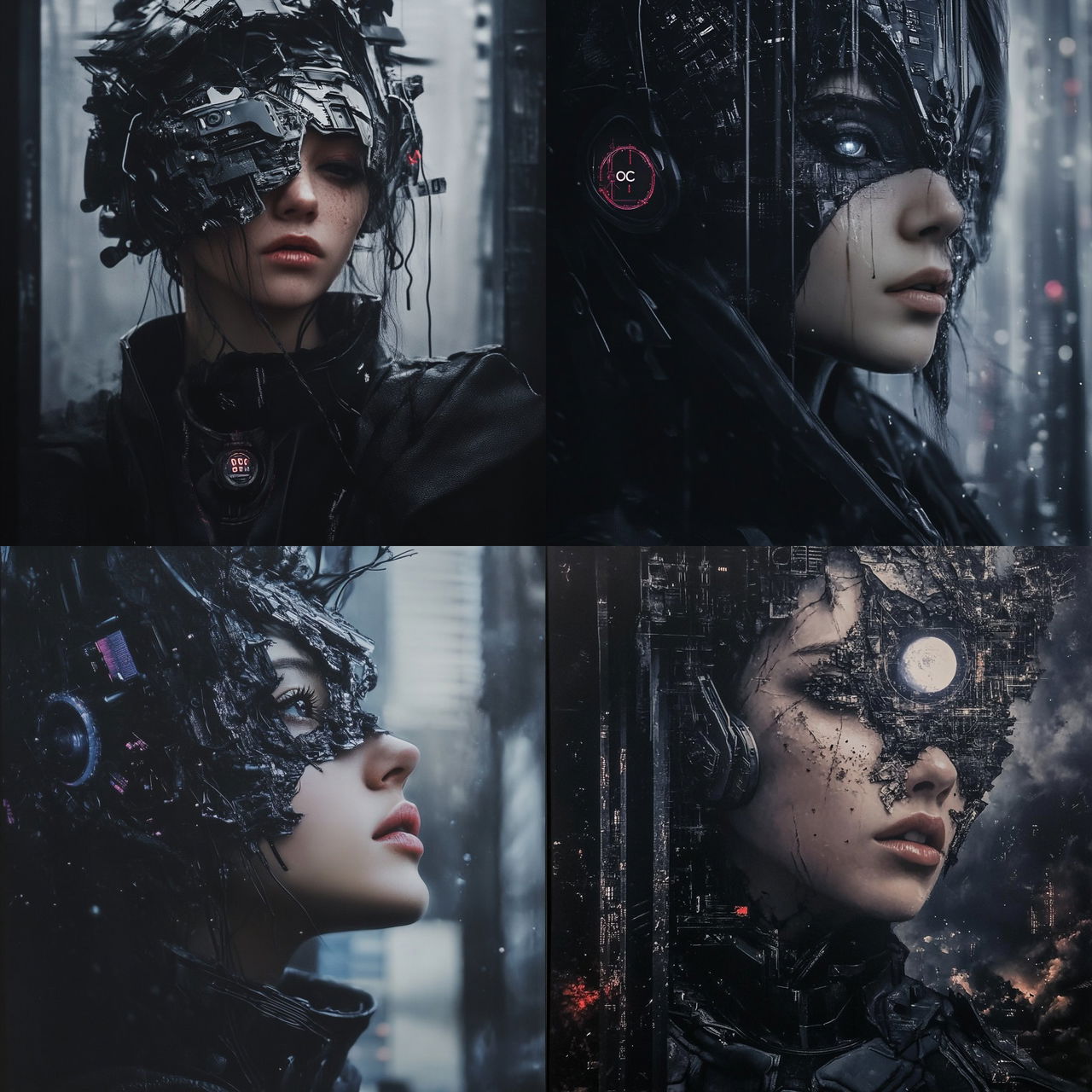 Moirenegative style, Midjourney V6.1, render 1 of 4