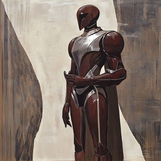 Wayfarer Celgrove style, Midjourney V6.1: concept art character design of retropunk steam knight