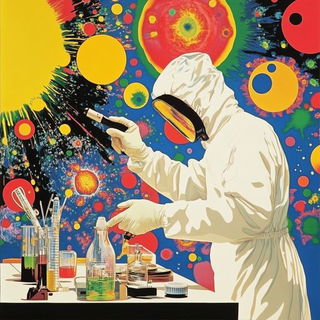 Rime Collage style, Midjourney V6.1: editorial illustration for popular scientific magazine cover
