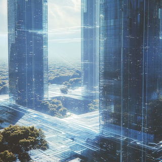 Prismwake style, Midjourney V6.1: megacity with futuristic bioarchitecture