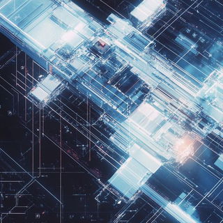 Prismwake style, Midjourney V6.1: technical infrastructure blueprint schematics