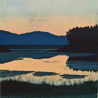 Opalstrata style, Midjourney V6.1: realistic landscape photograph of quiet dawn