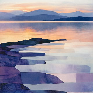 Stilthaus style, Midjourney V6.1: realistic landscape photograph of quiet dawn