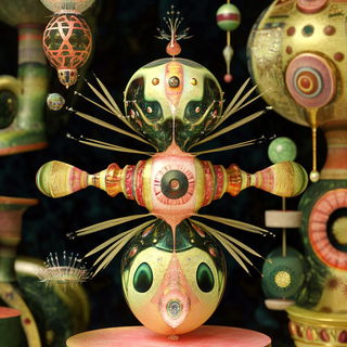 Noctilion Scanline style, Midjourney V6.1: abstract 3D render