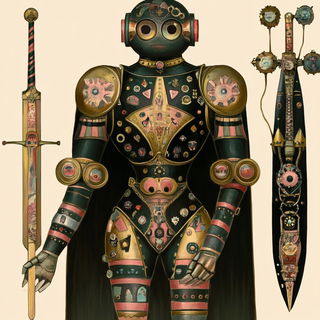 Noctilion Scanline style, Midjourney V6.1: concept art character design of retropunk steam knight