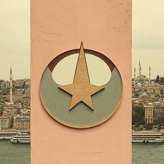 Montane Floracel style, Midjourney V6.1: bold minimalist logo design for Istanbul city municipal services