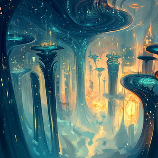 Rubederm style, Midjourney V6.1: megacity with futuristic bioarchitecture