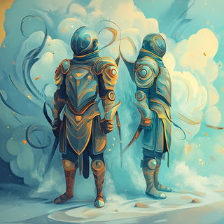 Rubederm style, Midjourney V6.1: concept art character design of retropunk steam knight