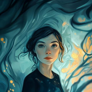 Rubederm style, Midjourney V6.1: photographic portrait of female protagonist