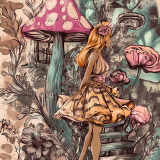 Ivyglow Occultism style, Midjourney V6.1: retro fairy-tale illustration
