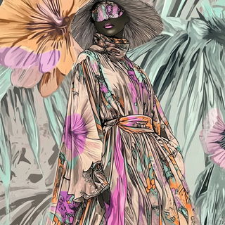Ivyglow Occultism style, Midjourney V6.1: haute-couture fashion outfit