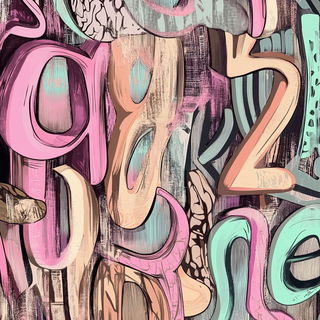 Ivyglow Occultism style, Midjourney V6.1: typographic composition with large letters