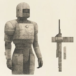 Papermill Chasm style, Midjourney V6.1: concept art character design of retropunk steam knight
