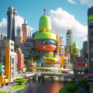Cliffnoir style, Midjourney V6.1: megacity with futuristic bioarchitecture