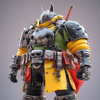Cliffnoir style, Midjourney V6.1: concept art character design of retropunk steam knight
