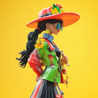 Cliffnoir style, Midjourney V6.1: haute-couture fashion outfit