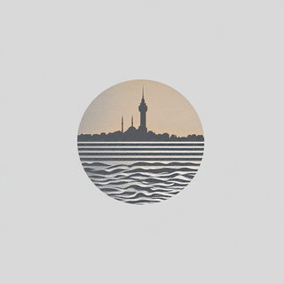 Fossilized Pomegranate style, Midjourney V6.1: bold minimalist logo design for Istanbul city municipal services