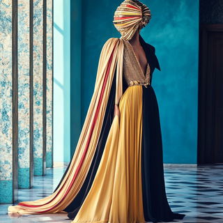 Cliffmarionette style, Midjourney V6.1: haute-couture fashion outfit