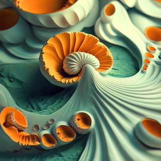 Chromasignia style, Midjourney V6.1: abstract 3D render