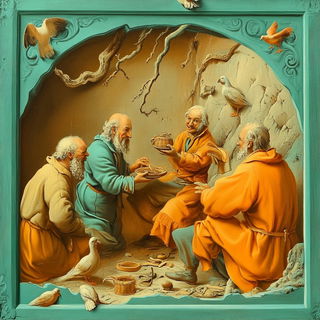 Chromasignia style, Midjourney V6.1: classical 18th-century oil painting