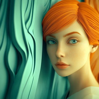 Chromasignia style, Midjourney V6.1: photographic portrait of female protagonist