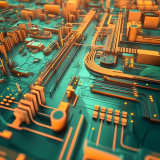Chromasignia style, Midjourney V6.1: technical infrastructure blueprint schematics