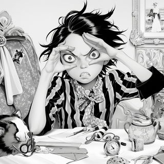 Vertimechanica style, Midjourney V6.1: black-and-white manga comic strip