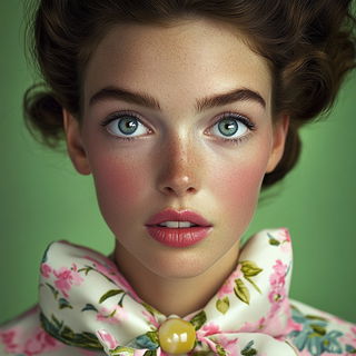 Vertimechanica style, Midjourney V6.1: photographic portrait of female protagonist
