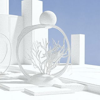 Chromafresco style, Midjourney V6.1: abstract 3D render
