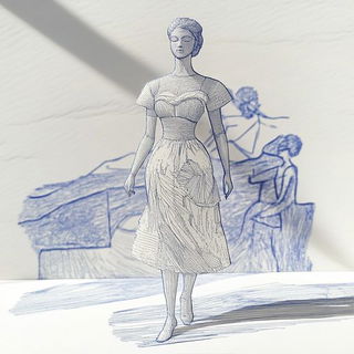 Chromafresco style, Midjourney V6.1: haute-couture fashion outfit