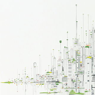 Tidecut Collage style, Midjourney V6.1: megacity with futuristic bioarchitecture