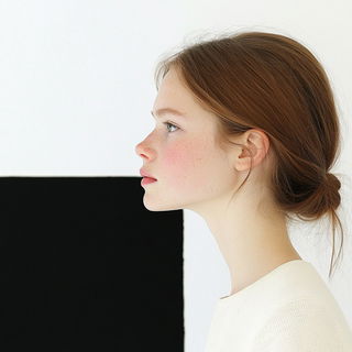 Tidecut Collage style, Midjourney V6.1: photographic portrait of female protagonist