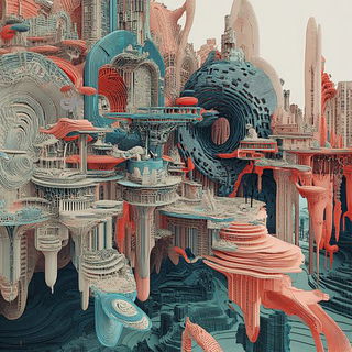 Skybone Architecture style, Midjourney V6.1: megacity with futuristic bioarchitecture
