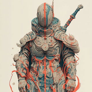 Skybone Architecture style, Midjourney V6.1: concept art character design of retropunk steam knight