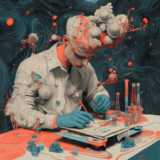 Skybone Architecture style, Midjourney V6.1: editorial illustration for popular scientific magazine cover