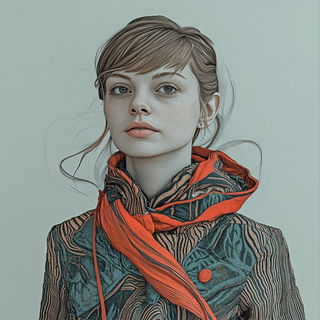 Skybone Architecture style, Midjourney V6.1: photographic portrait of female protagonist