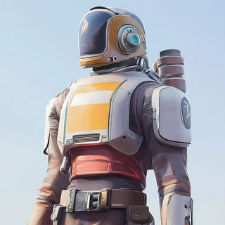 Mycelial Sunburst style, Midjourney V6.1: concept art character design of retropunk steam knight
