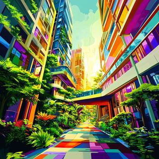 Aphelion Topiary style, Midjourney V6.1: megacity with futuristic bioarchitecture