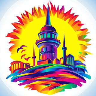 Aphelion Topiary style, Midjourney V6.1: bold minimalist logo design for Istanbul city municipal services