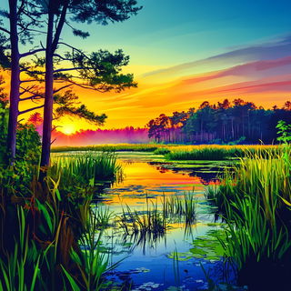 Aphelion Topiary style, Midjourney V6.1: realistic landscape photograph of quiet dawn