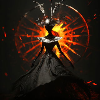 Heraldic Skybook style, Midjourney V6.1: haute-couture fashion outfit