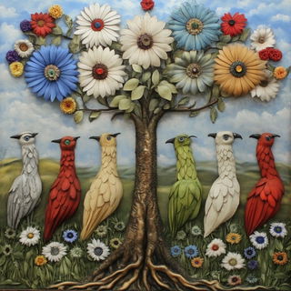 Sepulchral Lineage style, Midjourney V6.1: traditional folk art