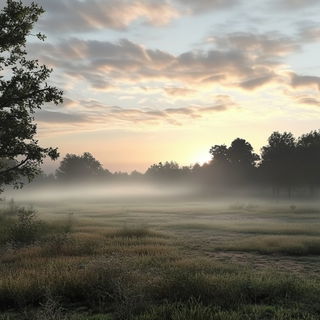 Sepulchral Lineage style, Midjourney V6.1: realistic landscape photograph of quiet dawn